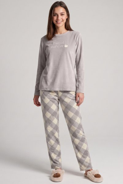 R&B Plaid Long Sleeves Pyjama Set