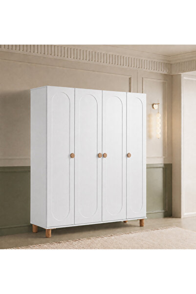 Pema Home Masal %100 MDF Membran 4 Kapaklı Dolap GardıropAynasız