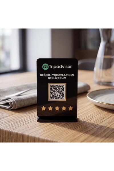 QR Pleksi Stant | Tripadvisor Yorum Standı siyah