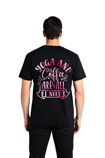PayBuy Men's Yoga Coffee Printed Graphic T-Shirt 100% Cotton Relaxed Fit Casu...