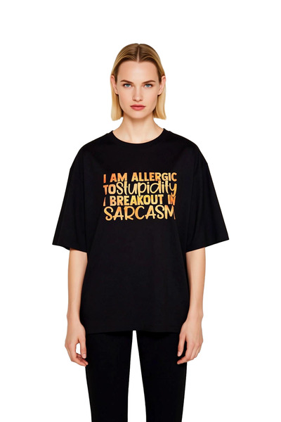 PayBuy Women's Oversize Humor Printed T-Shirt Sarcastic Expression Graphic Te...