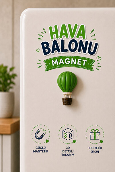 ZifiriArts Hava Balonu Magnet – Dekoratif Buzdolabı Süsü
