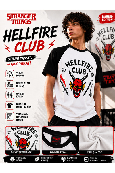 FG KONNİCHİWA Stranger Things Hellfire Club unisex majica sa printom – 100% p...