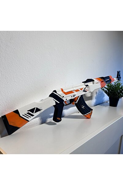 Lineex CS2 Asiimov Temalı 3D Baskı Dekoratif Replika – Koleksiyon ve Oyuncu O...