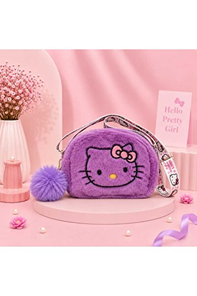 PeriMila Kız Çocuk Peluş Omuz Çantası Figürlü Ponponlu Çapraz Askılı