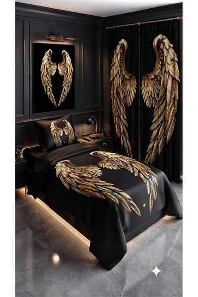 Elmas Dizayn 280*240 Cm. Special Design Single Bedding Set with Background Cu...