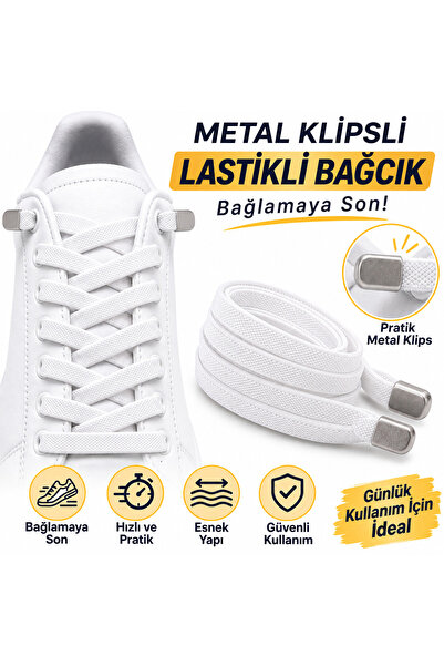 YeferStore Ultra Kullanışlı Elastik Metal Tokalı Ayakkabı Bağcığı, Giy Çıkar ...