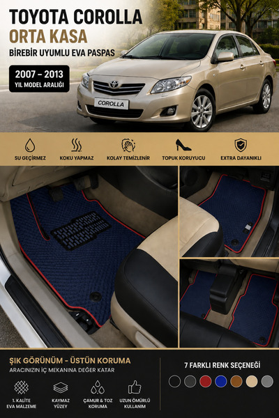 Toyota Corolla 2007-2013 uyumlu Eva Paspas