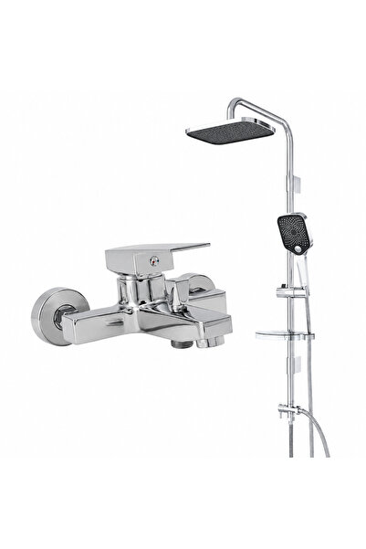 armour armatür Krom banyo batarya seti krom duş seti ve krom kare banyo batar...