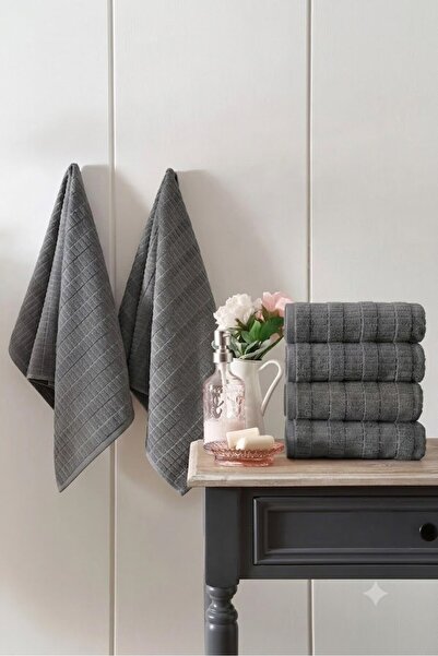 Özdilek Land Towel 6 Pieces 50X80Cm - Dark Gray