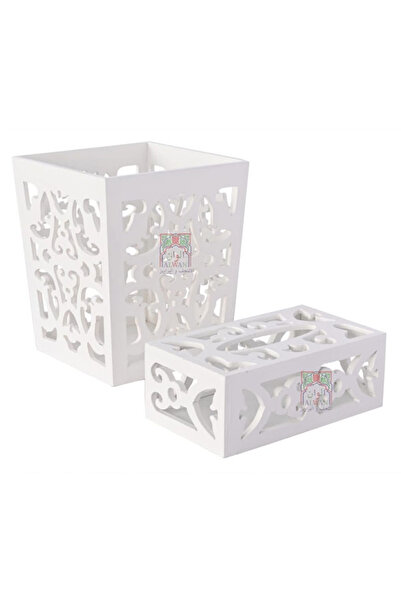 Generic "Colors" Store's White Home Accessories Set Includes a Trash Can and ...