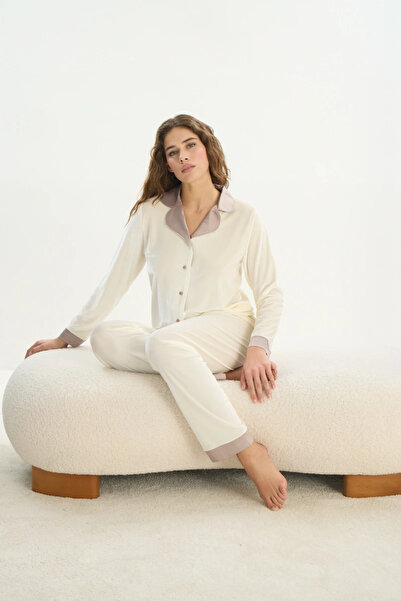Sevim 16208 Women's Front Buttoned Pajama Set