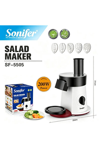 Sonifer 5‑in‑1 Electric Vegetable Chopper Salad Maker,200W Multi‑Function Foo...