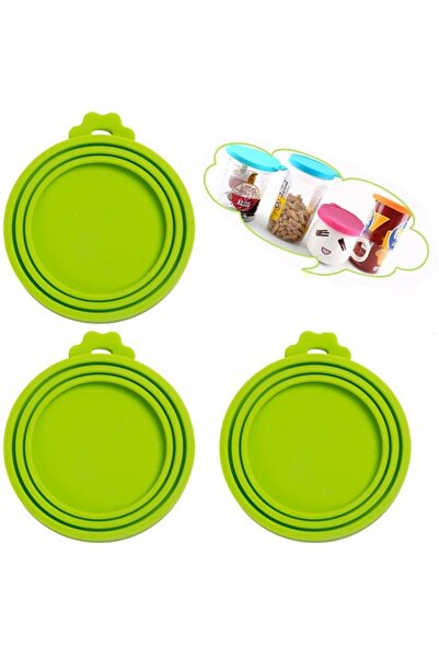 STARSTAR Pet food bowl set with silicone lid (3 pieces) - Green