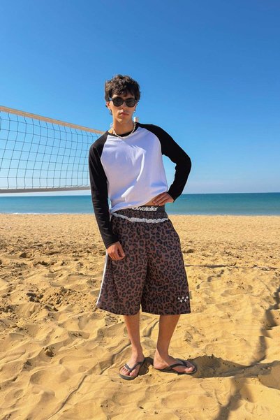 Flaw Wear Leopard Pattern Jorts