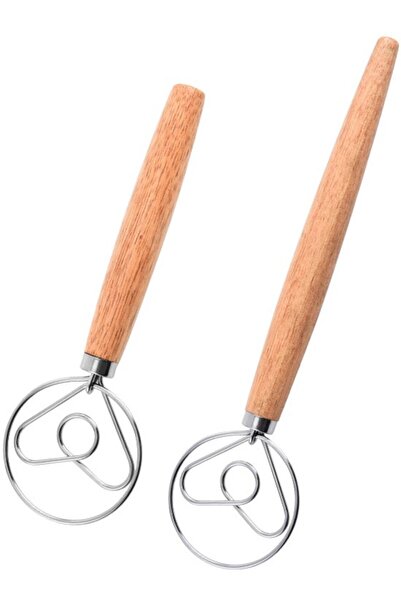 STARSTAR 2-piece mixer set, Danish dough mixer, wood grain color.