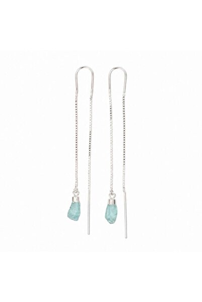 craftmystic Long 925 silver earrings with natural apatite – clarity and femin...