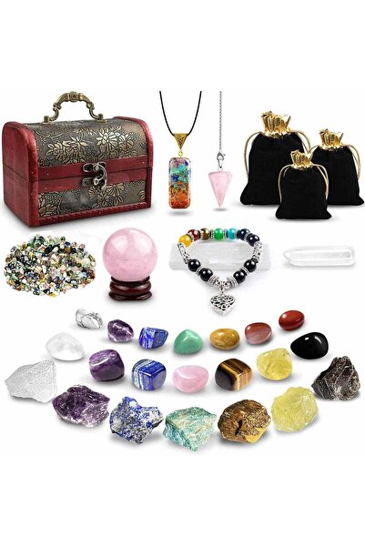 craftmystic Set 28 piese cu cristale vindecatoare naturale