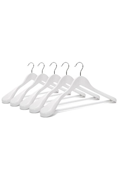 HUMERO Set de 12 umerașe din lemn, HUMERO, cu umeri lați și design modern, albe