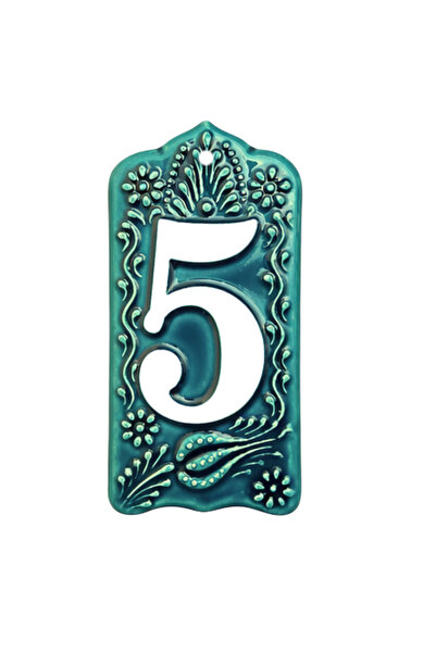 Yılmazel Decorative Handmade Ceramic Door Number and Number Marker (Screw Hol...