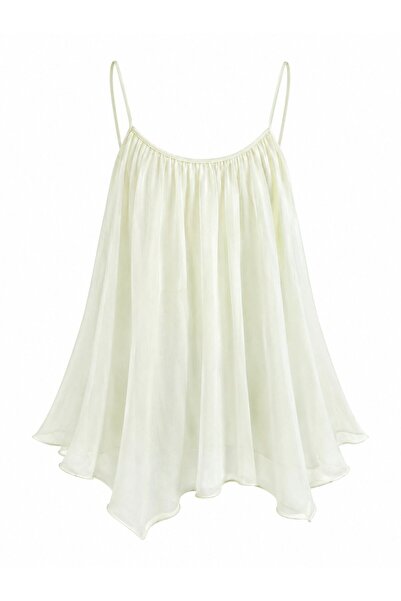Laluvia Butter Yellow Strap Blouse - 5090