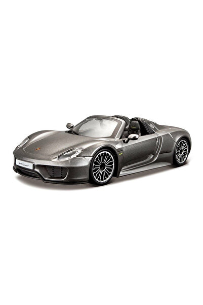 BBURAGO 1:24 Porsche 918 Spyder Model Car Gray |   Diecast Metal Body |   Col...