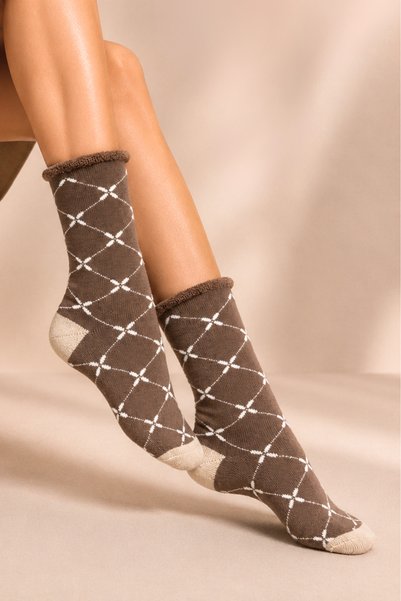 KARDEŞLER ÇORAP Women's Non-Elastic Cotton Winter Thick Socks 4-Pack