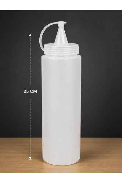 Turkco Çok Amaçlı Sos ve Yağ Şişesi Akıtmaz Kapaklı Ketçap Yağ Sirke Şişesi 700 ml