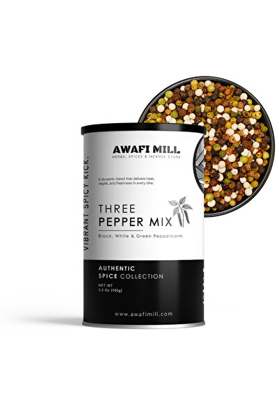 AWAFI MILL Three Peppercorn Mix 100g | Black, White & Green Pepper