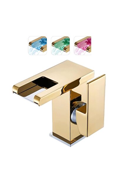 MACVI Baterie de baie LED tip cascadă, aurie — Atmosferă elegantă în baia ta ...