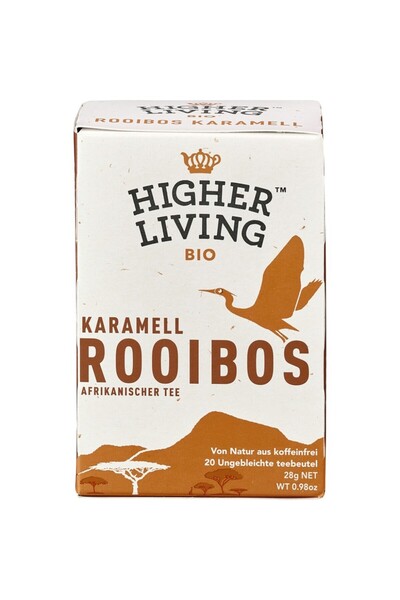 HIGHER LIVING Ceai Rooibos cu caramel, 20 plicuri bio, 28g