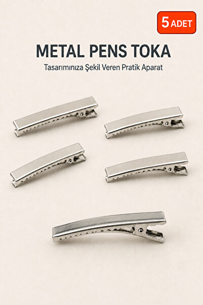 Betora 5 Adet Kurdeleli Toka Yapımı İçin Metal Pens Toka Timsah Klips Saç Tok...