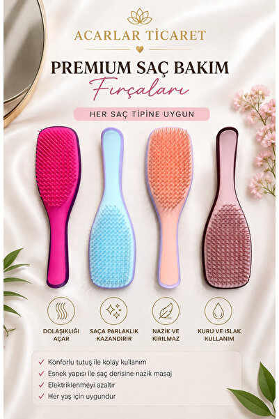 Acarlar Ticaret Premium Saç Açma Fırçası Islak & Kuru Kullanım Dolaşık Açıcı ...