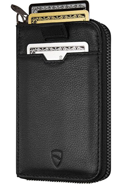 Vaultskin NOTTING HILL Slim Leather Zip Wallet, Coin Purse, RFID (Green) | Mi...