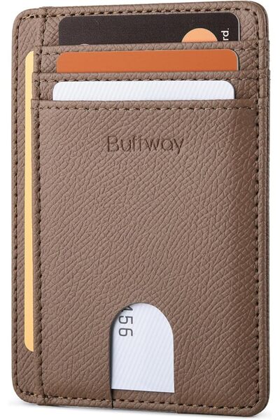 Buffway Mens RFID Blocking Slim Bifold Wallet Minimalist Leather Small Wallet...