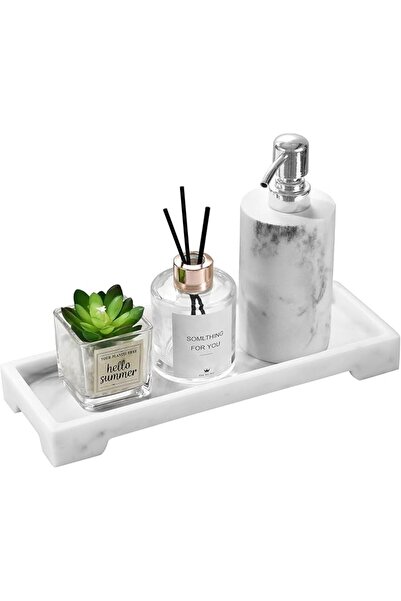Luxspire Resin Vanity Tray, Bathroom Toilet Tank Storage, 9.6 x 6 Inch Kitche...