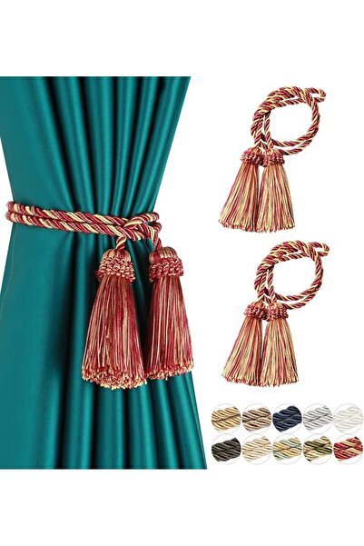 GENERAL 2 Pack Curtain Tiebacks Handmade Decorative Curtain Holdbacks Rope wi...