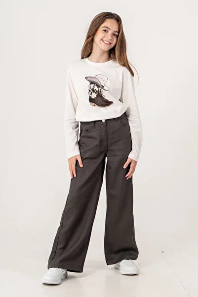 GİYİCEM TEKSTİL Girl's Nova 301 Linen Palazzo City Style Jeans Trousers 2581