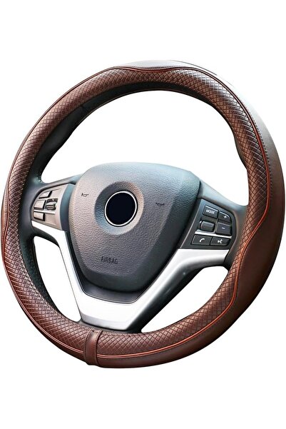 Valleycomfy Steering Wheel Covers Universal 15 inch - Genuine Leather, Breath...