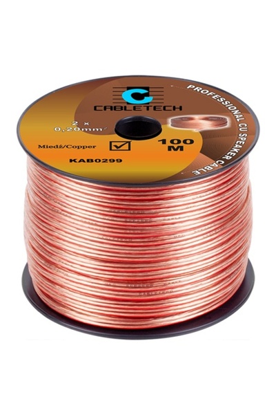 Lechpol Cablu de difuzor transparent cupru 2x0.2 mm², rolă de 100m