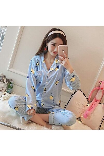 GENERAL Women'S Pajama Set Women'S Pure Cotton Pajama Set Pure Color Striped ...