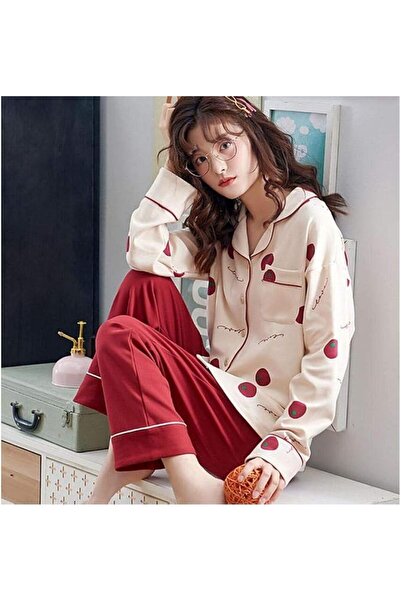 GENERAL New Fashion Ladies Pajamas Set Pajamas Ladies Cute Girls Long Sleeve ...