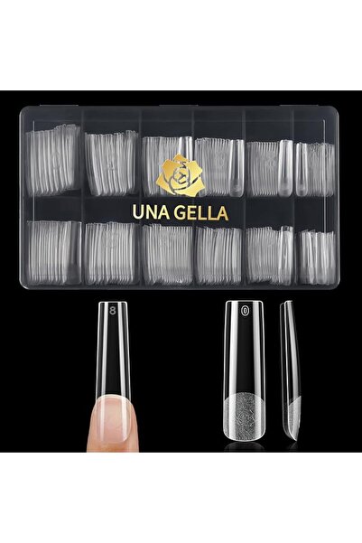 UNA GELLA أظافر صناعية 504 قطعة، أظافر نصفية غير لامعة بتغطية كاملة، أظافر أك...