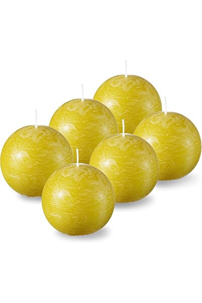Tribello SPAAS Unscented Beige Round Candles - 3 Inch Rustic Ball Candles for...