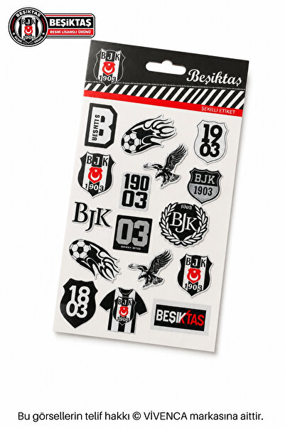 Beşiktaş VİVENCA İLE YENİ SEZON LİSANSLI 3D ÇOK AMAÇLI KABARTMALI ETİKET/STİC...