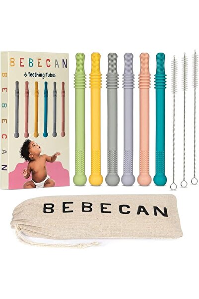 bebecan أعواد تسنين للأطفال من عمر 0-36 شهرًا - عضاضات سيليكون فائقة النعومة ...
