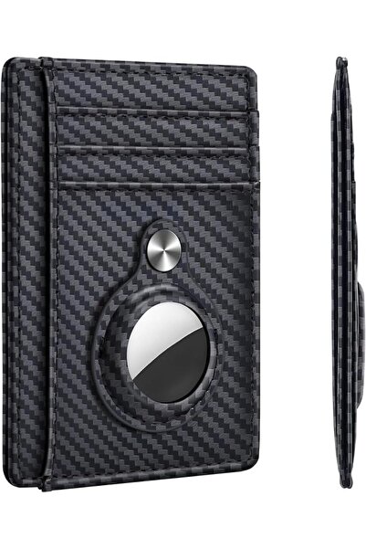 GENERAL Slim Minimalist Front Pocket Wallet with Built-in Case Holder for AirTag