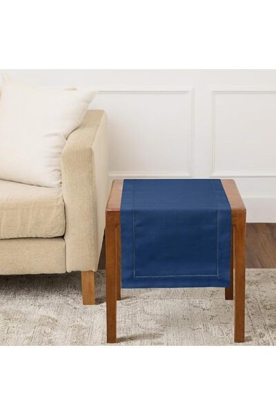 Solino Home Cotton Linen Hemstitch Table Runner – 14 x 36 Inch White Table Ru...