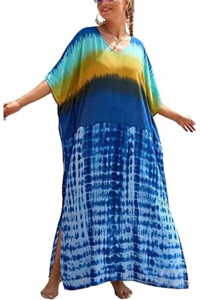 GENERAL Women's Cotton Kaftan Loungewear Boho Homewear Oversized Kimono Maxi ...