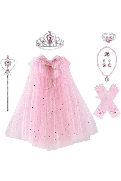 GENERAL Princess Cape Costume Set Girls Princess Dress Up Party Cosplay Cloak...